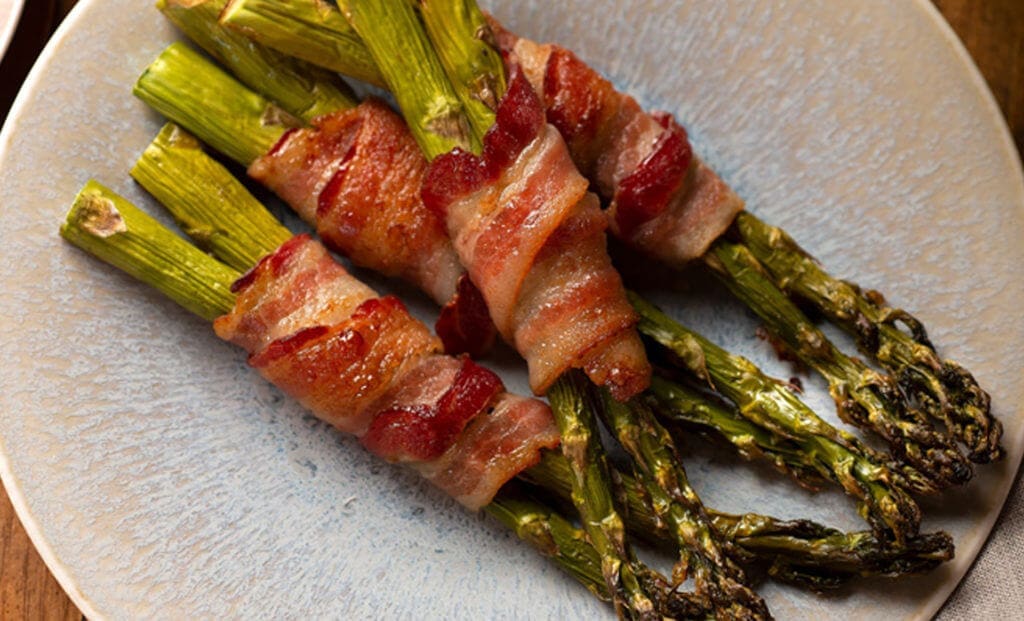 Oven Roasted Bacon Wrapped Asparagus